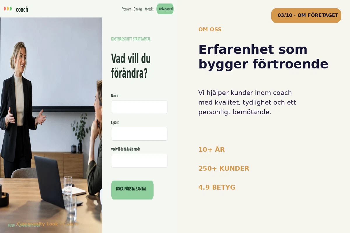 Community Look – Om företaget för coach