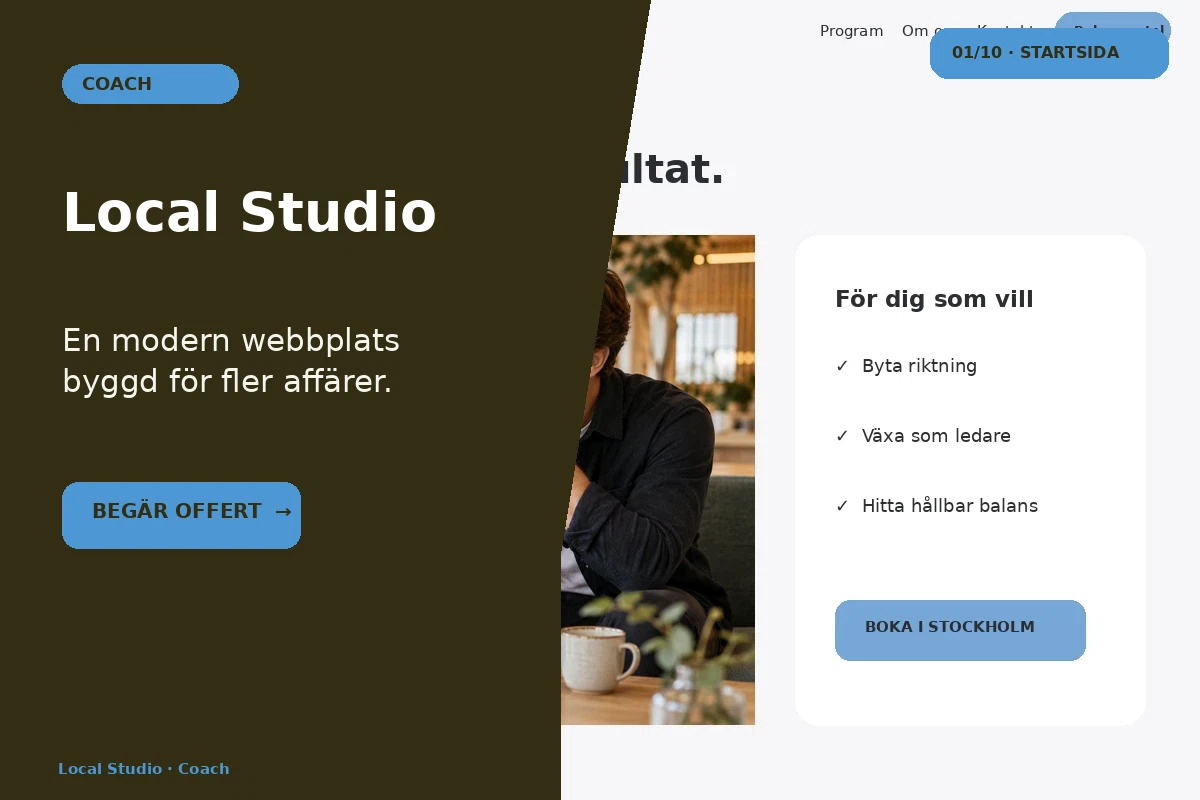 Local Studio – designförslag för coach
