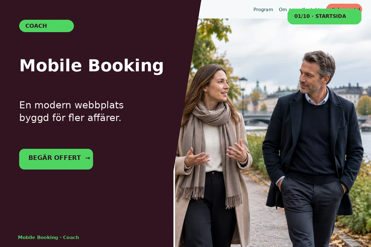 Mobile Booking – designförslag för coach