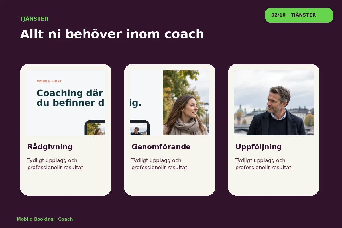 Mobile Booking – Tjänster för coach