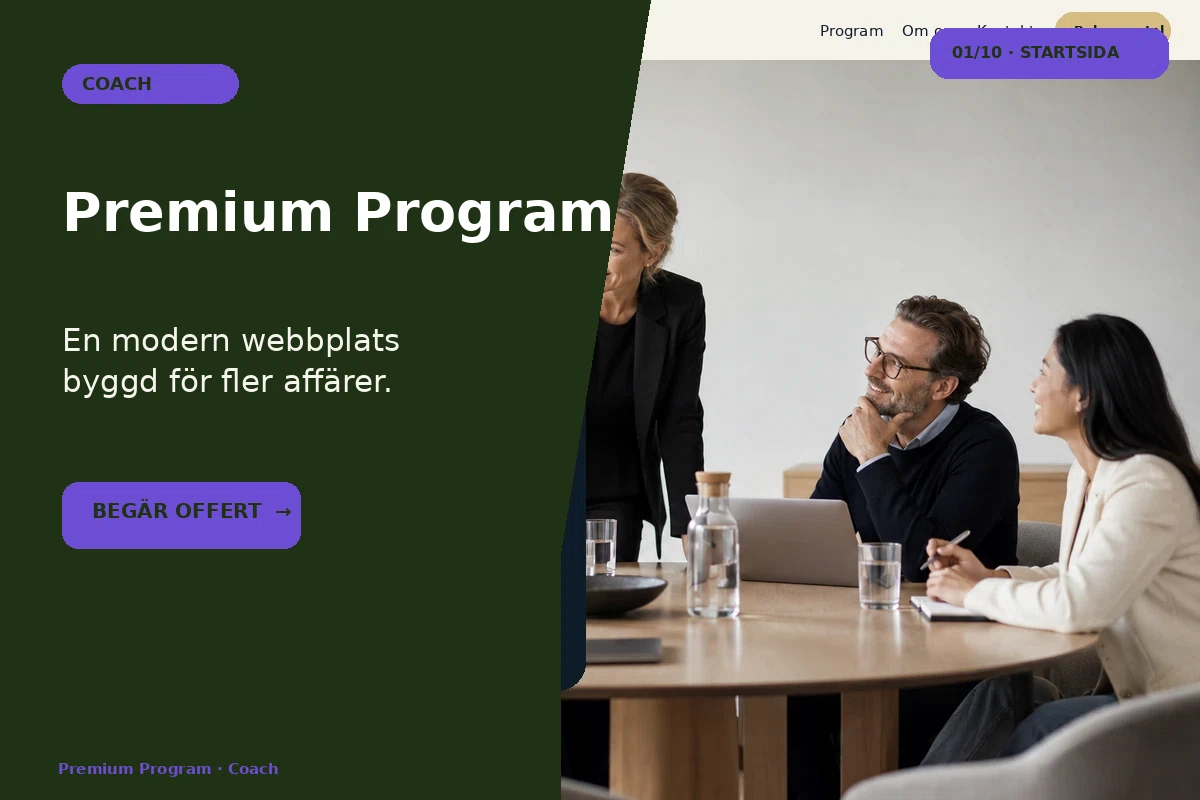 Premium Program – designförslag för coach