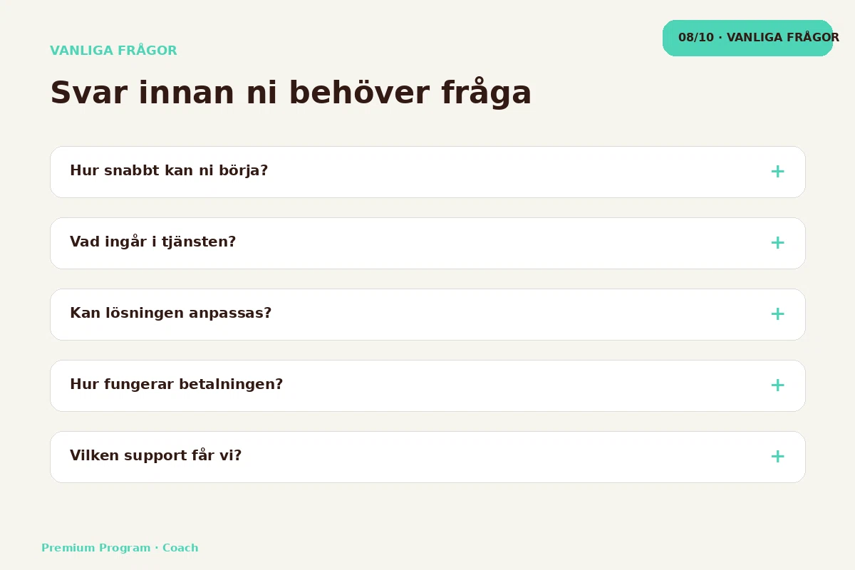 Premium Program – Vanliga frågor för coach