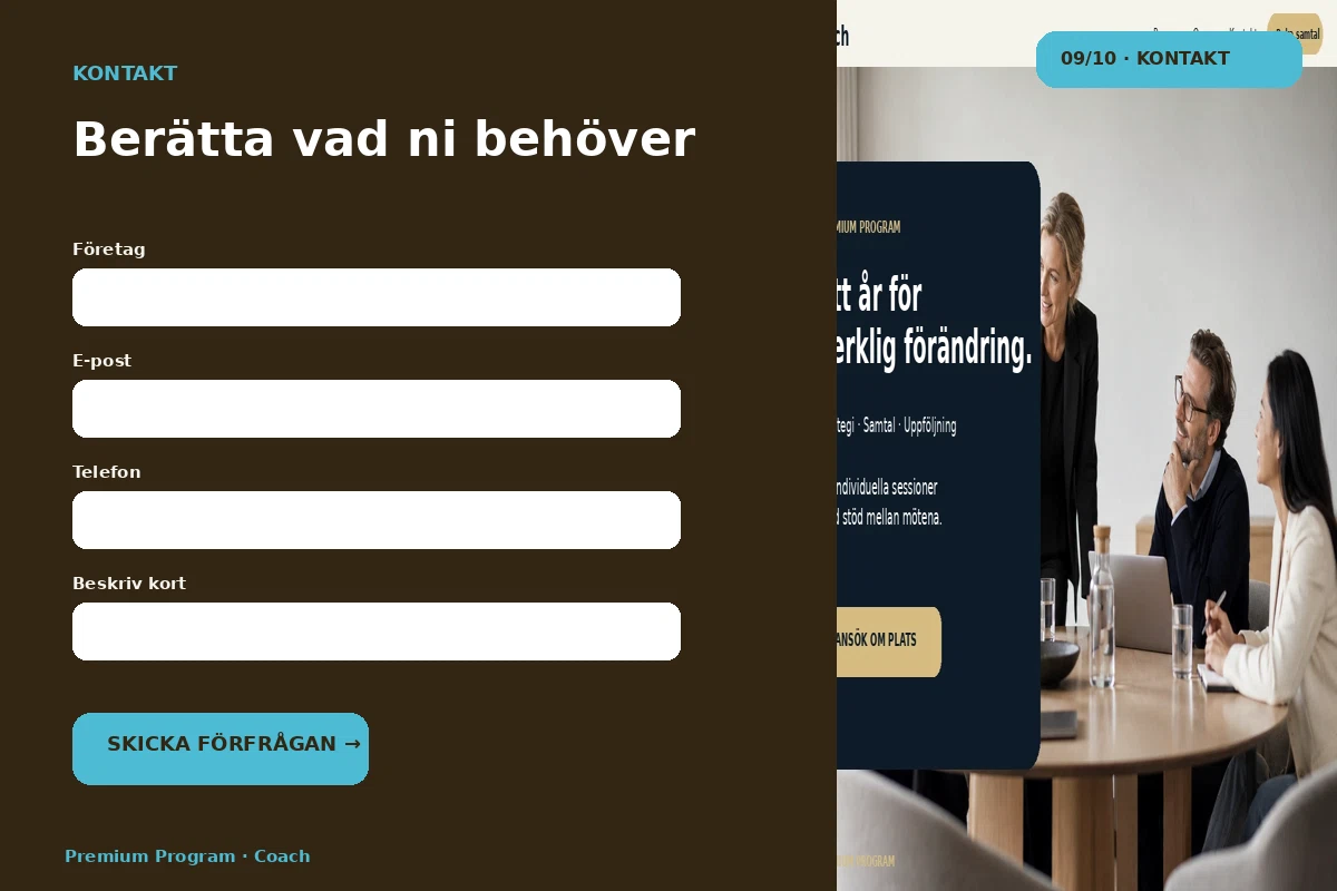 Premium Program – Kontakt för coach
