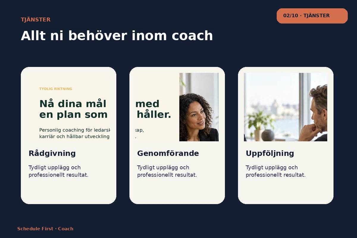 Schedule First – Tjänster för coach