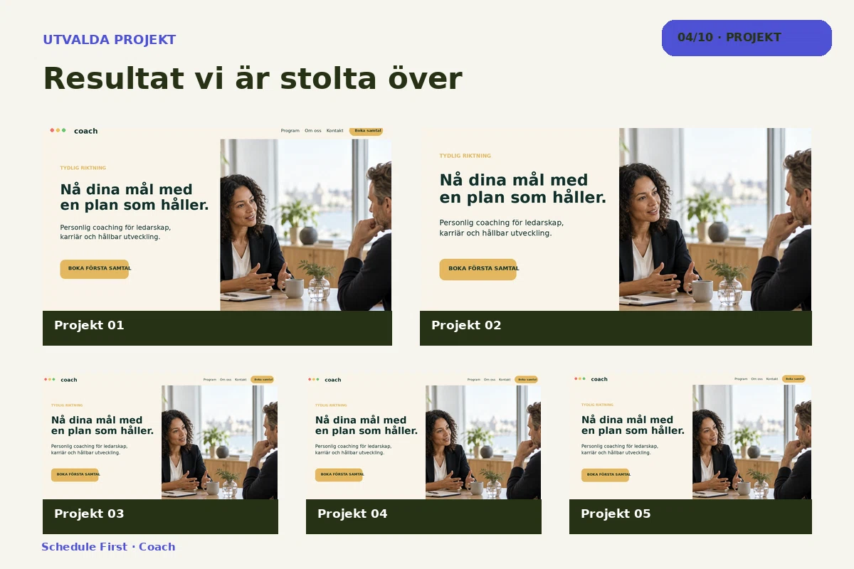 Schedule First – Projekt för coach