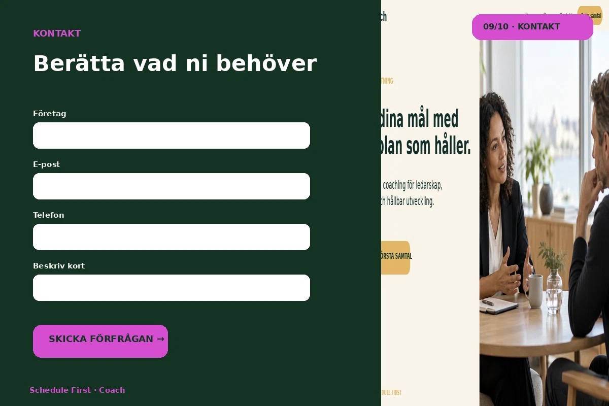 Schedule First – Kontakt för coach