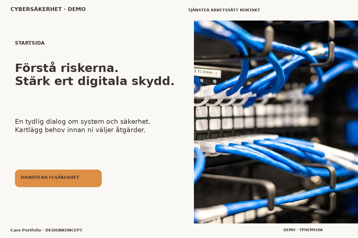Case Portfolio – Startsida för cybersäkerhet