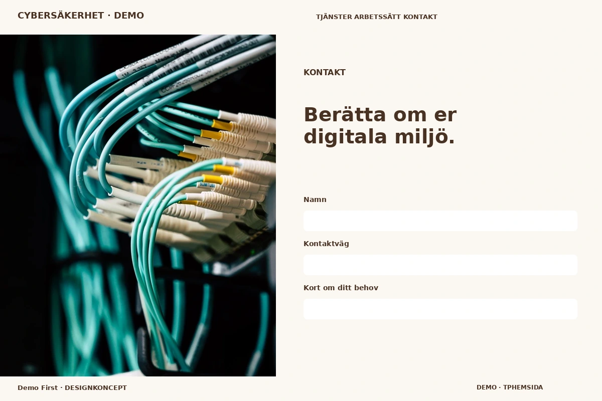 Demo First – Kontakt för cybersäkerhet
