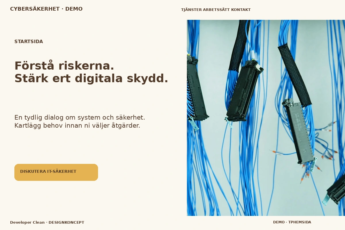 Developer Clean – Startsida för cybersäkerhet