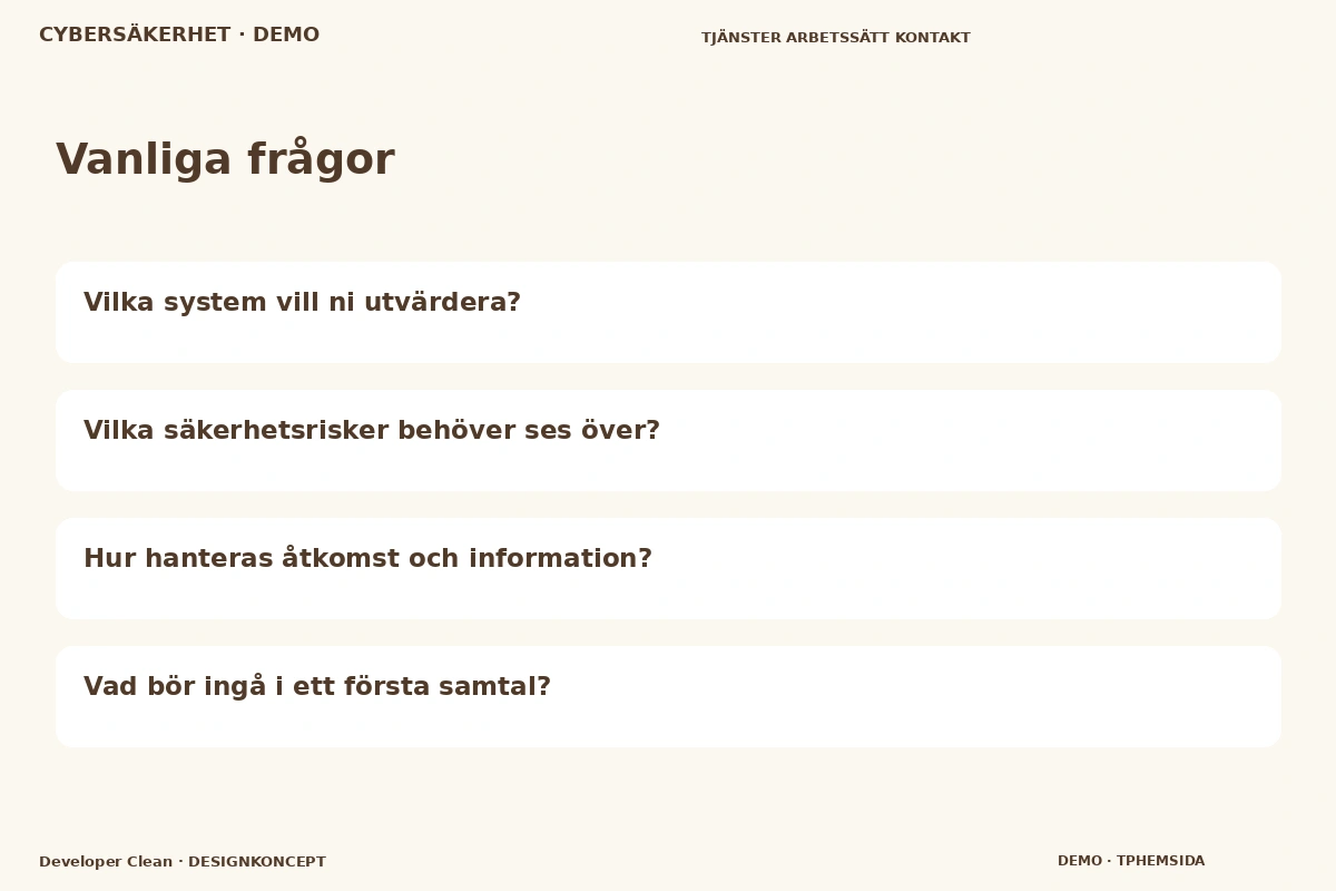 Developer Clean – Vanliga frågor för cybersäkerhet
