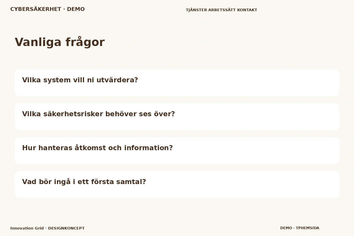Innovation Grid – Vanliga frågor för cybersäkerhet