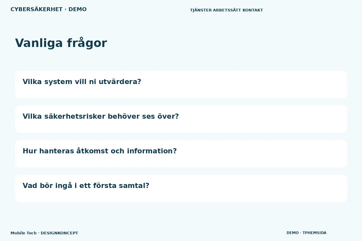 Mobile Tech – Vanliga frågor för cybersäkerhet