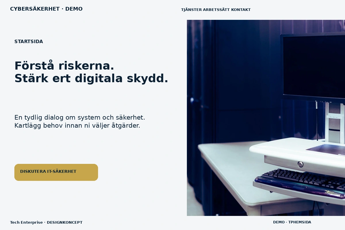 Tech Enterprise – Startsida för cybersäkerhet