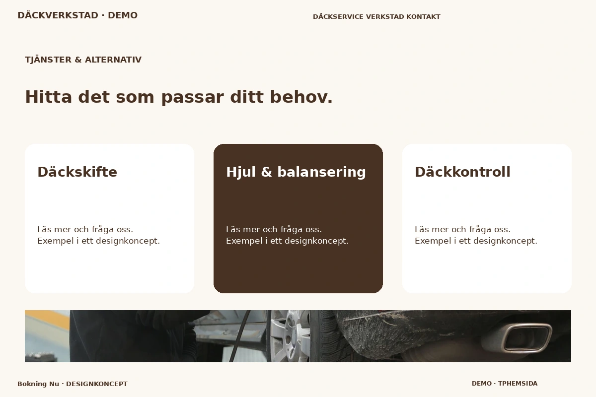 Bokning Nu – Tjänster & alternativ för däckverkstad