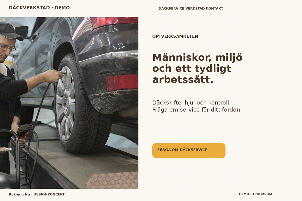 Bokning Nu – Om verksamheten för däckverkstad