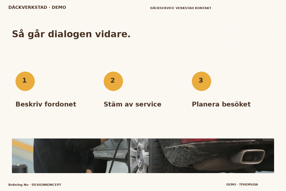 Bokning Nu – Så fungerar dialogen för däckverkstad