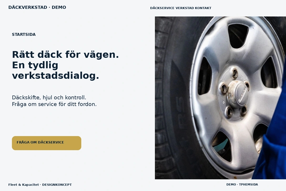Fleet & Kapacitet – Startsida för däckverkstad