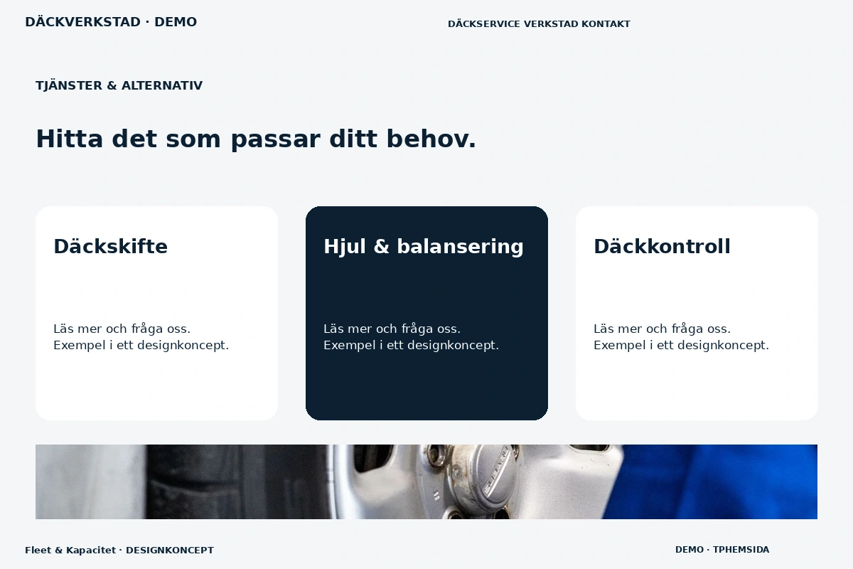 Fleet & Kapacitet – Tjänster & alternativ för däckverkstad