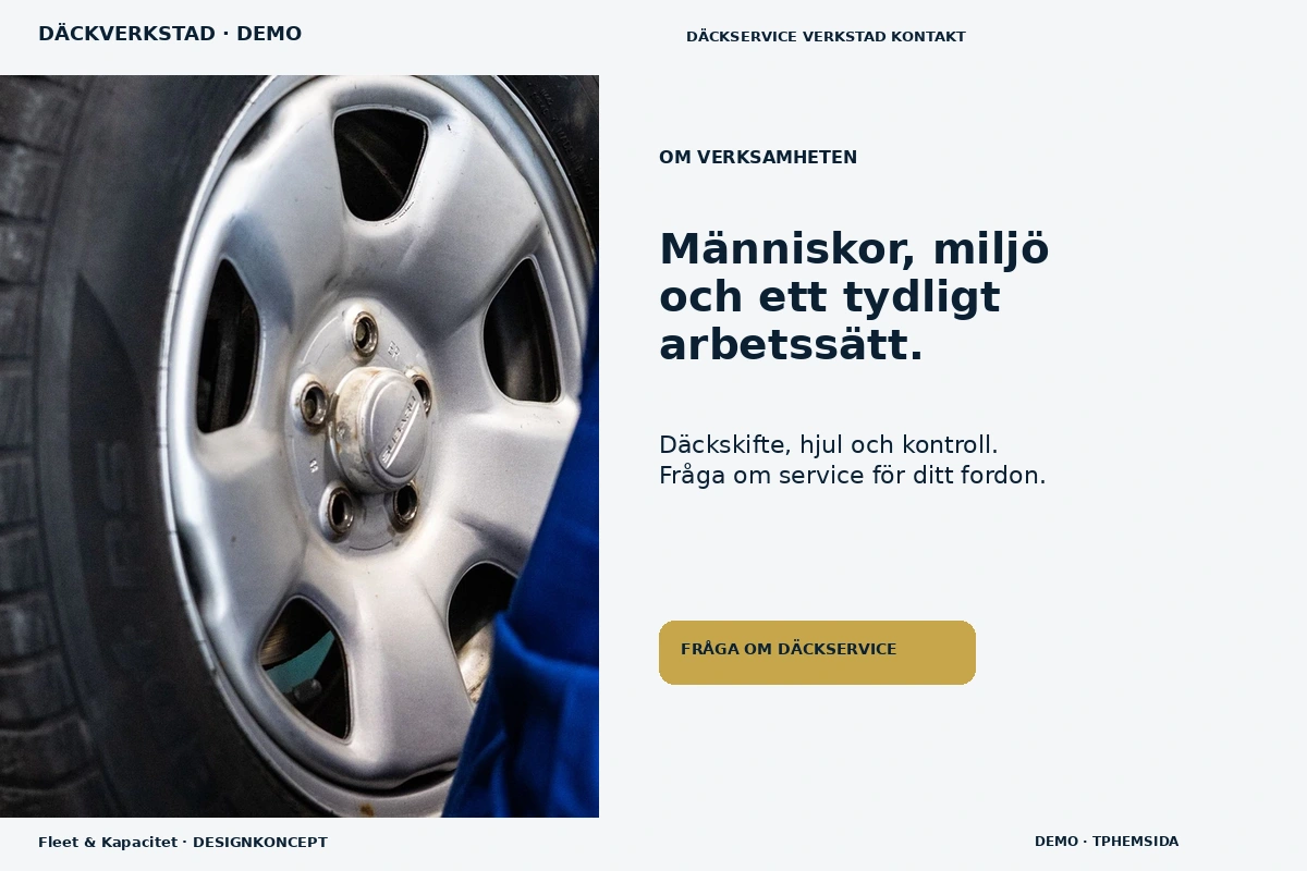 Fleet & Kapacitet – Om verksamheten för däckverkstad