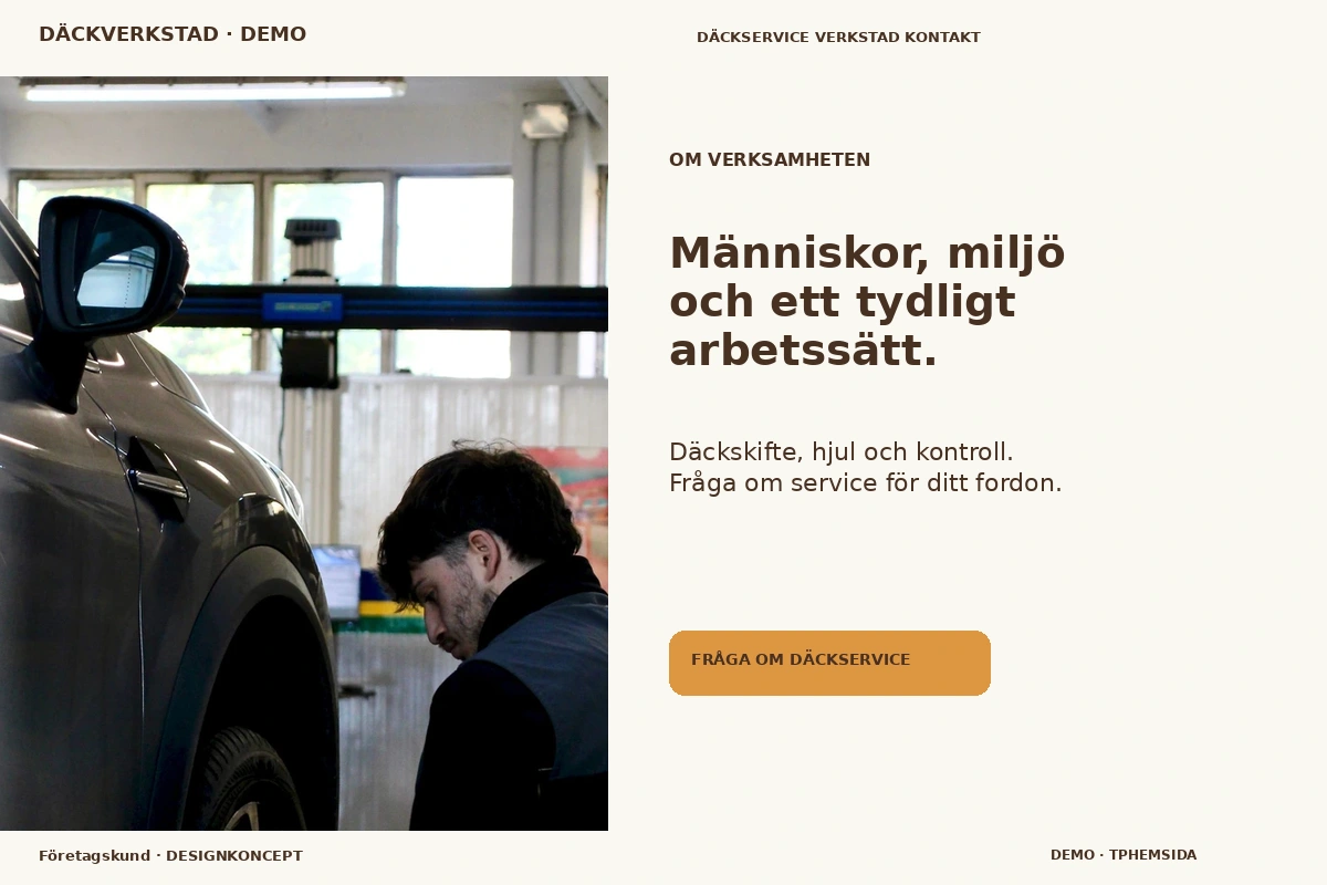 Företagskund – Om verksamheten för däckverkstad