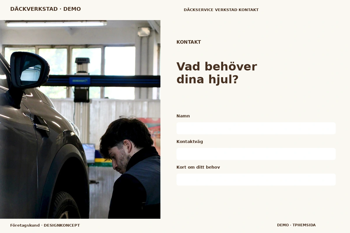 Företagskund – Kontakt för däckverkstad