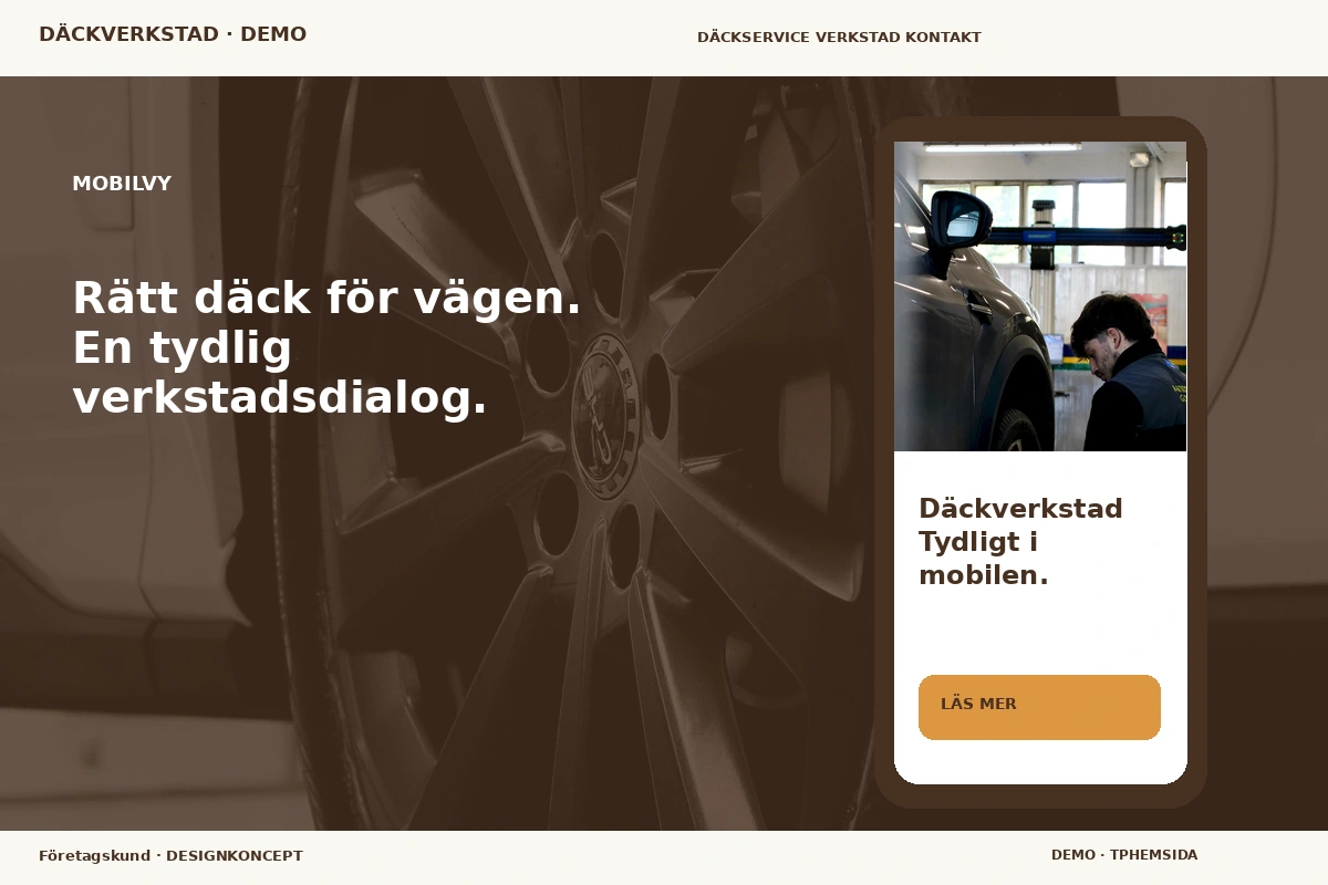 Företagskund – Mobilvy för däckverkstad