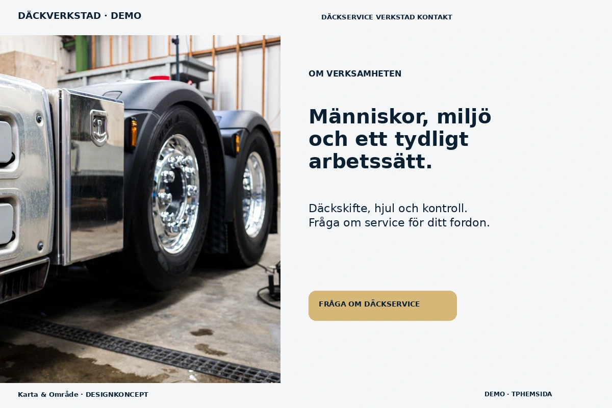 Karta & Område – Om verksamheten för däckverkstad