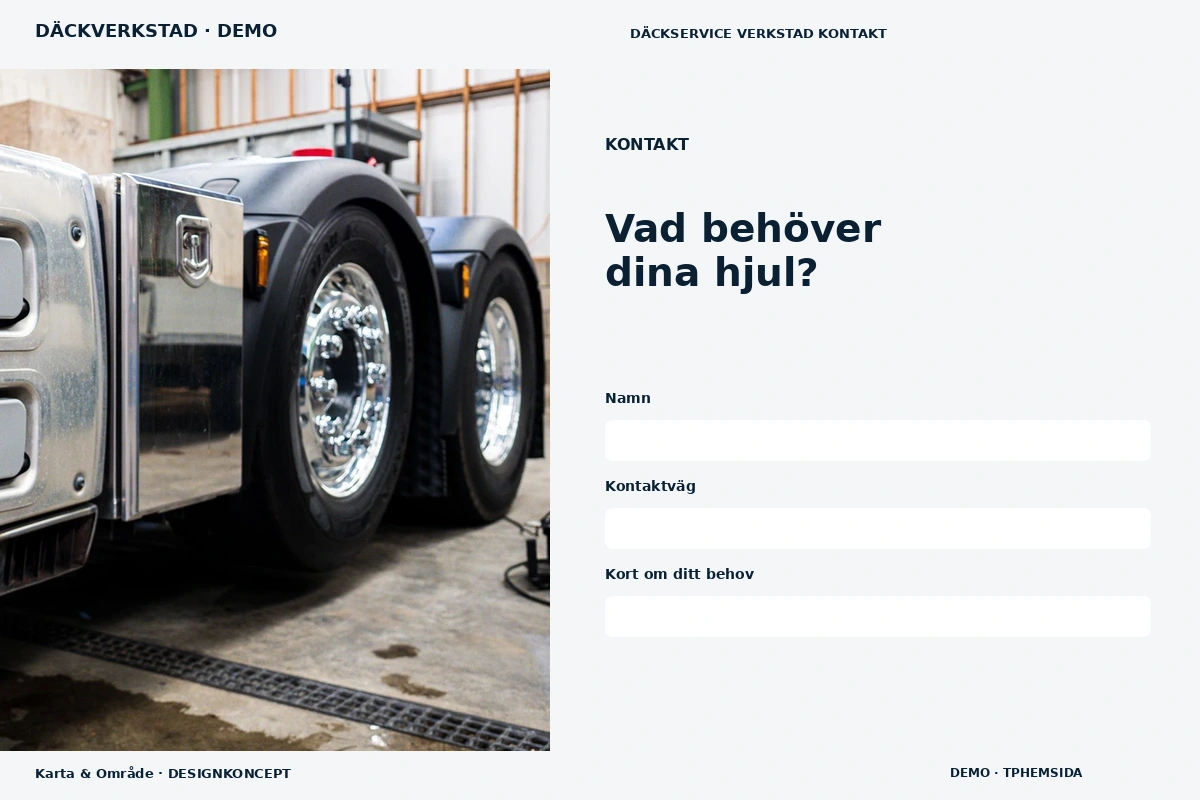 Karta & Område – Kontakt för däckverkstad