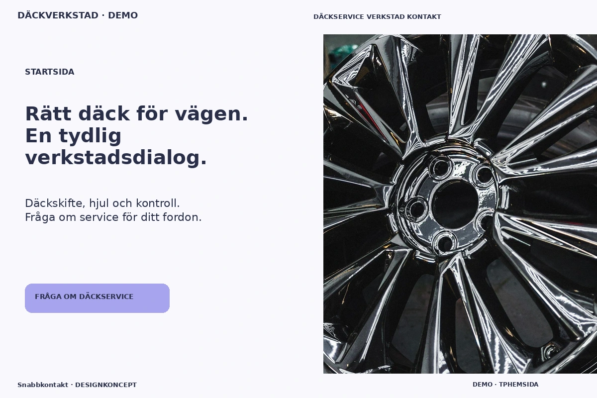 Snabbkontakt – Startsida för däckverkstad