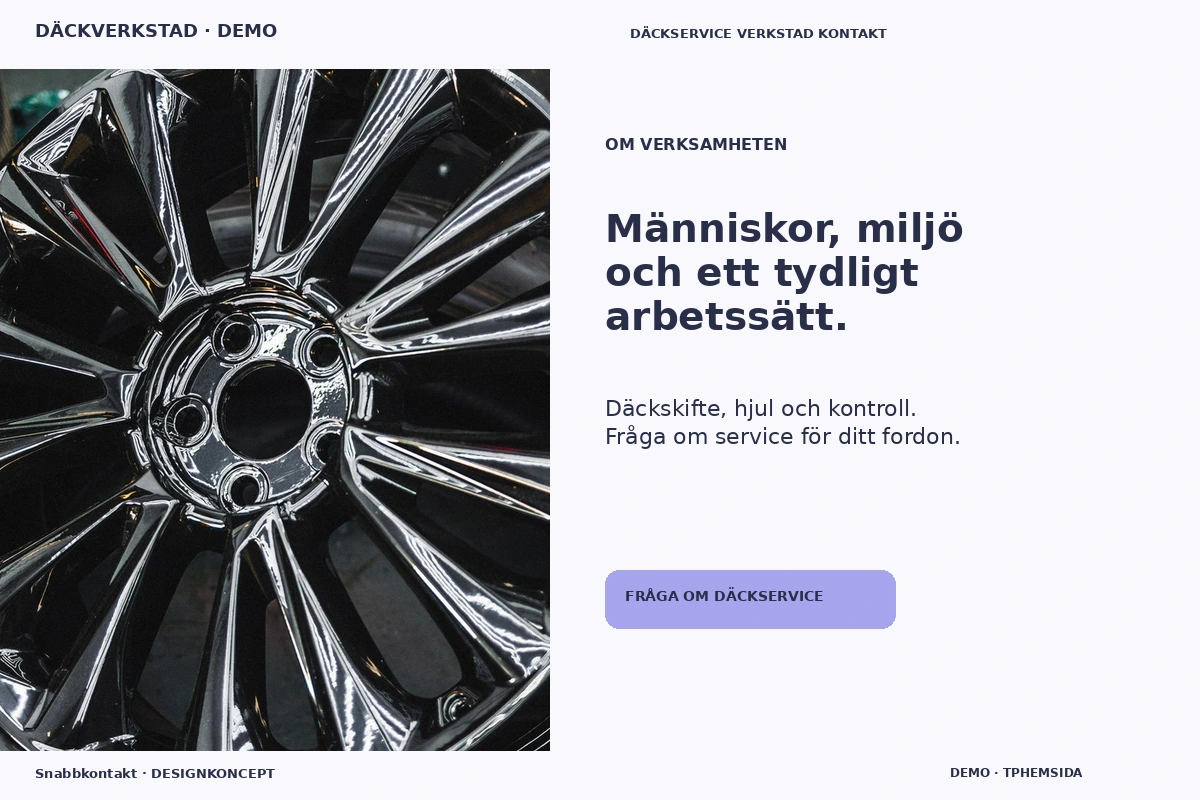Snabbkontakt – Om verksamheten för däckverkstad