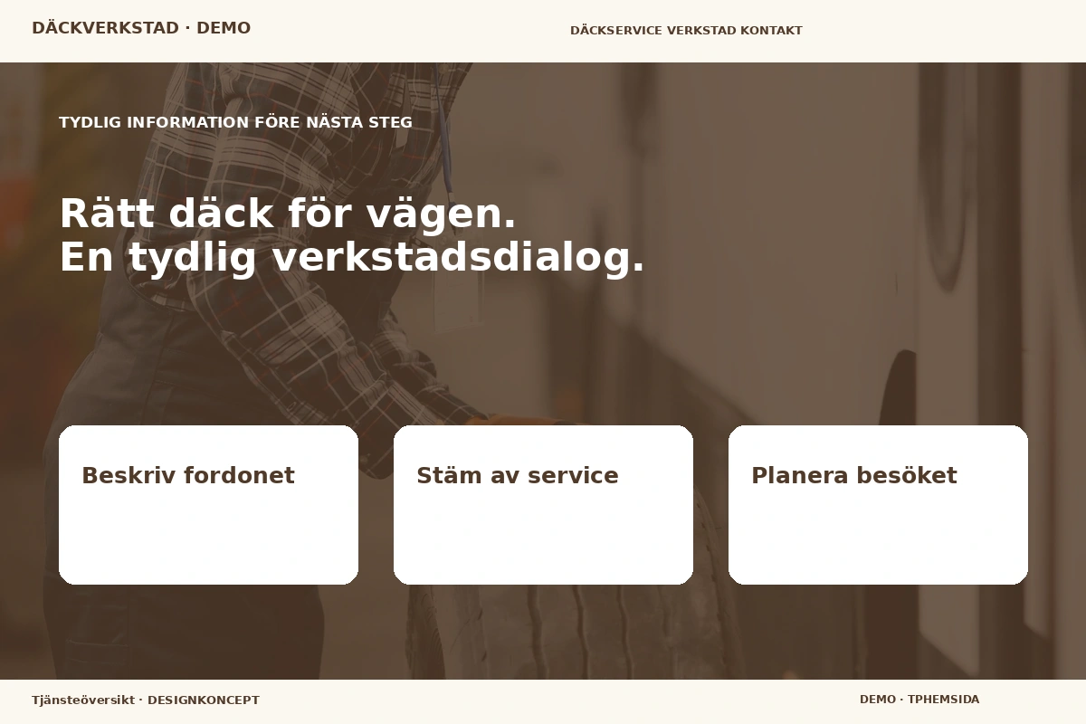 Tjänsteöversikt – Inför ditt val för däckverkstad