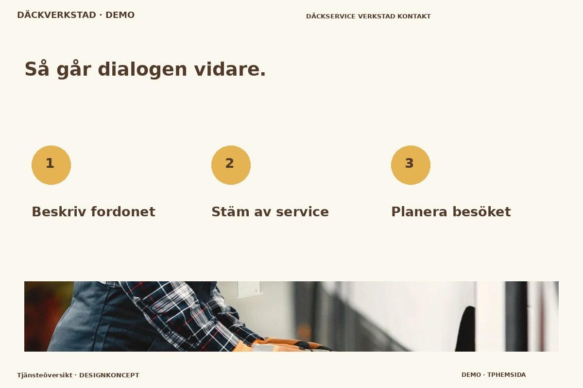 Tjänsteöversikt – Så fungerar dialogen för däckverkstad