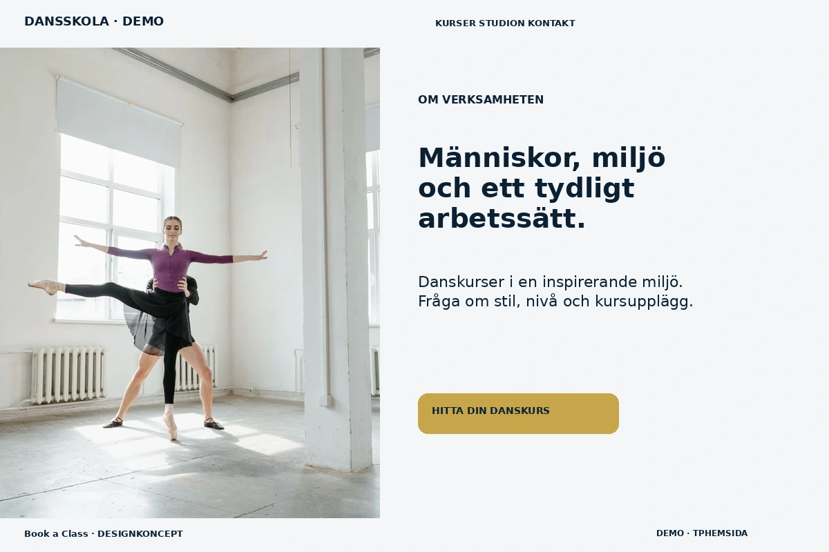 Book a Class – Om verksamheten för dansskola