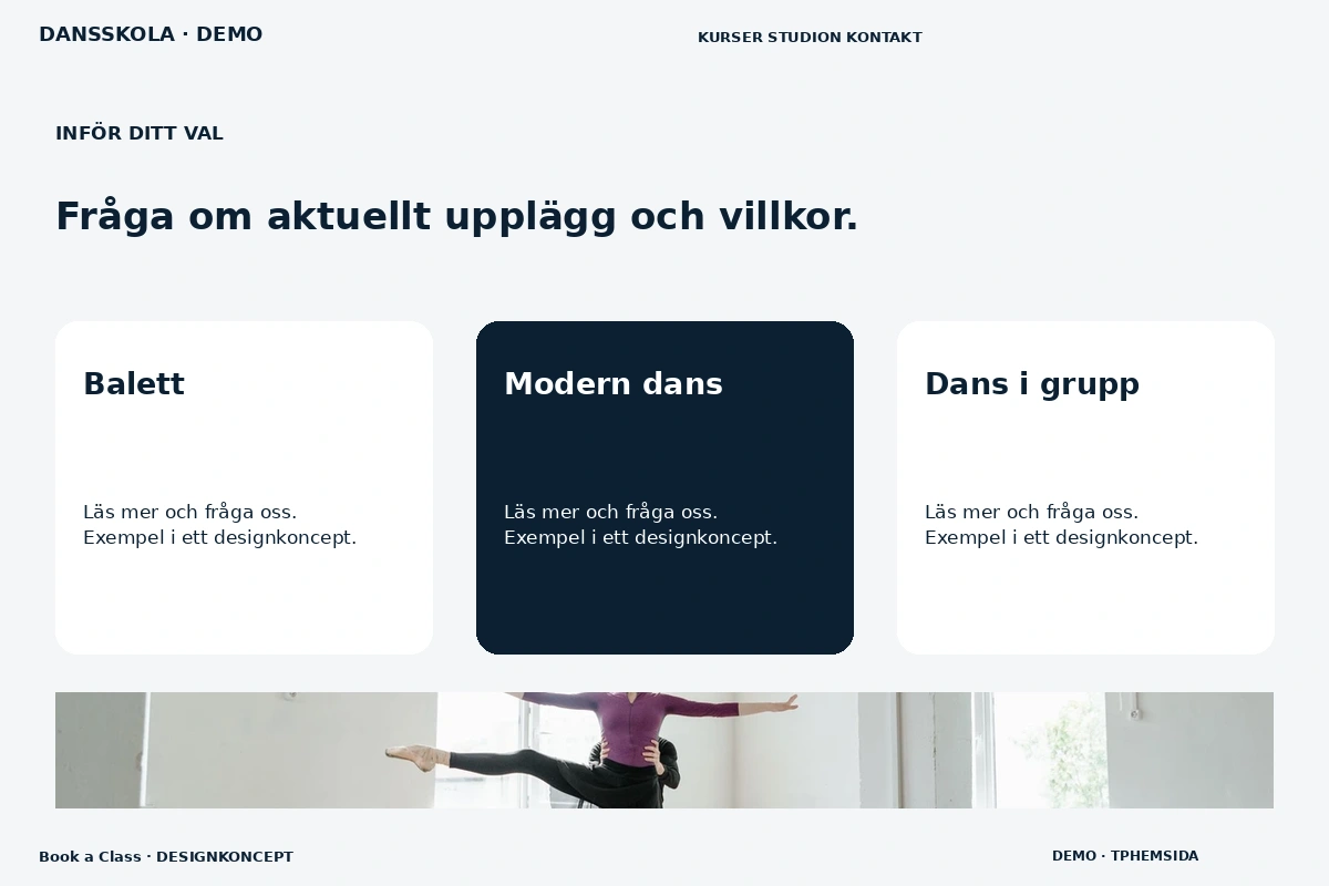 Book a Class – Alternativ & villkor för dansskola