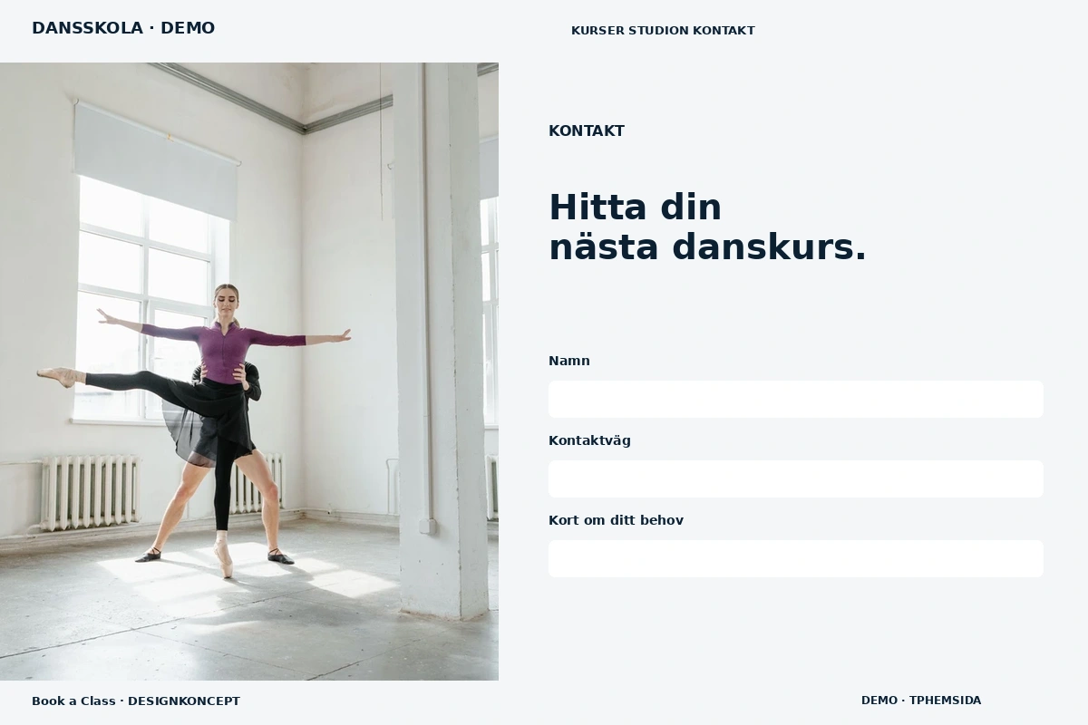 Book a Class – Kontakt för dansskola