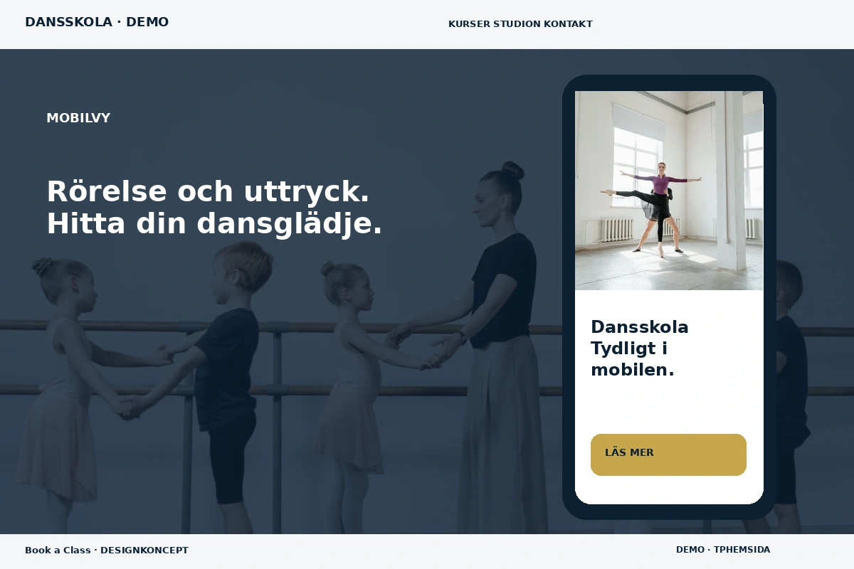 Book a Class – Mobilvy för dansskola