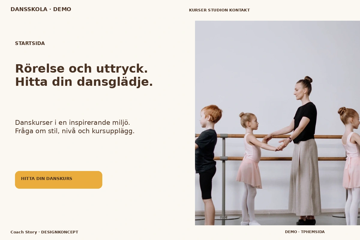 Coach Story – Startsida för dansskola