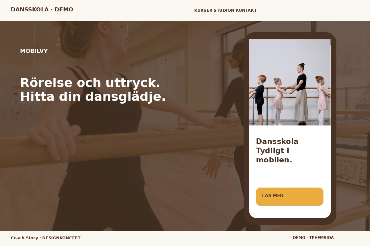 Coach Story – Mobilvy för dansskola