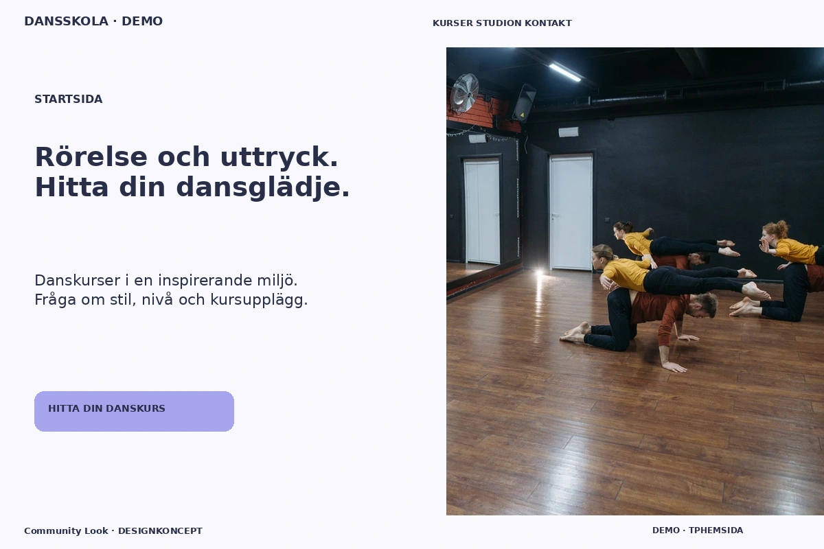 Community Look – Startsida för dansskola