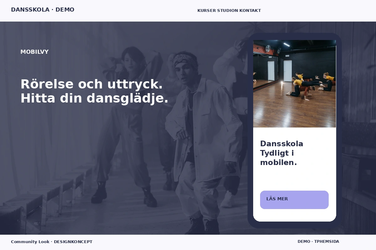 Community Look – Mobilvy för dansskola