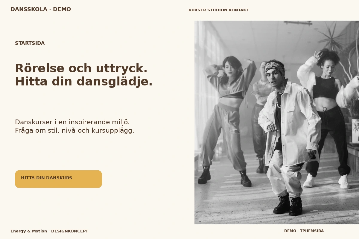 Energy & Motion – Startsida för dansskola
