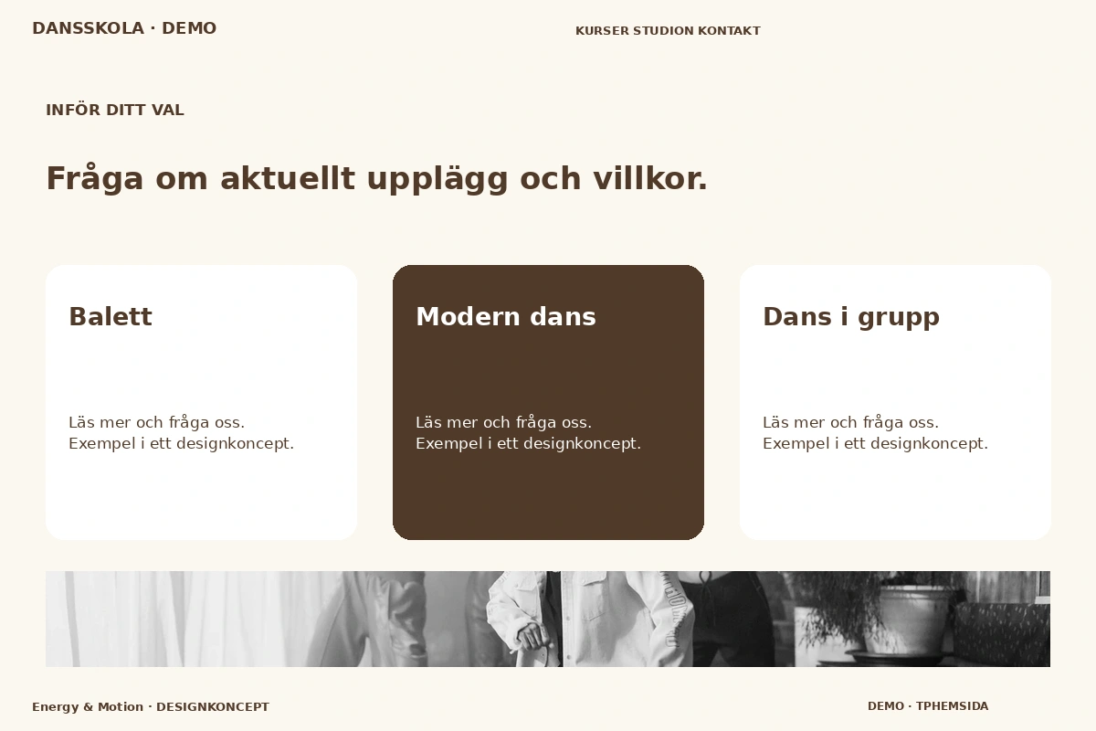 Energy & Motion – Alternativ & villkor för dansskola