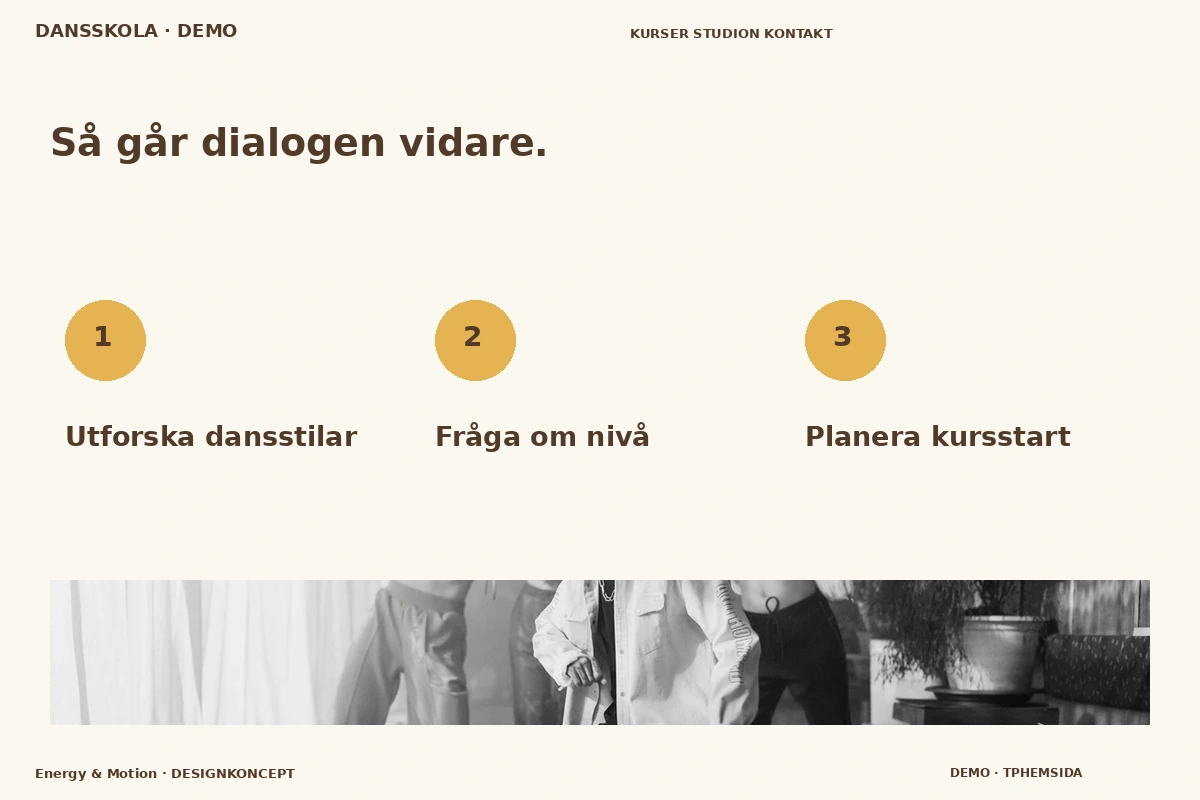 Energy & Motion – Så fungerar dialogen för dansskola