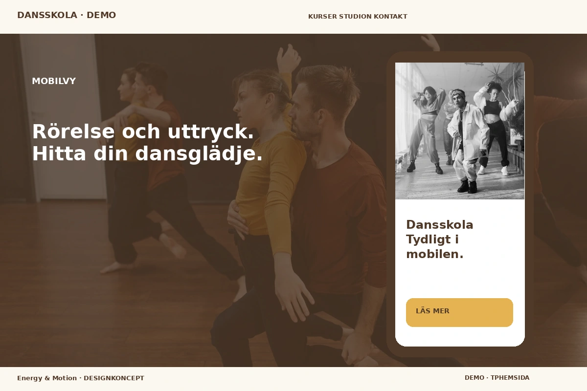 Energy & Motion – Mobilvy för dansskola