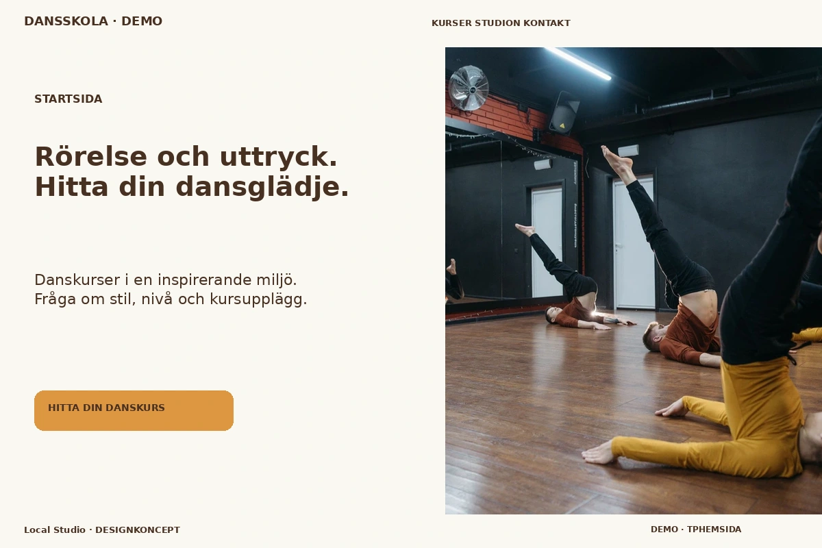 Local Studio – Startsida för dansskola