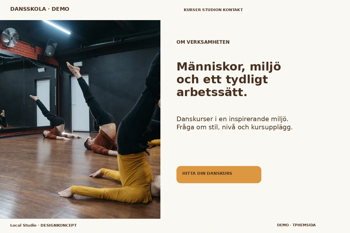 Local Studio – Om verksamheten för dansskola