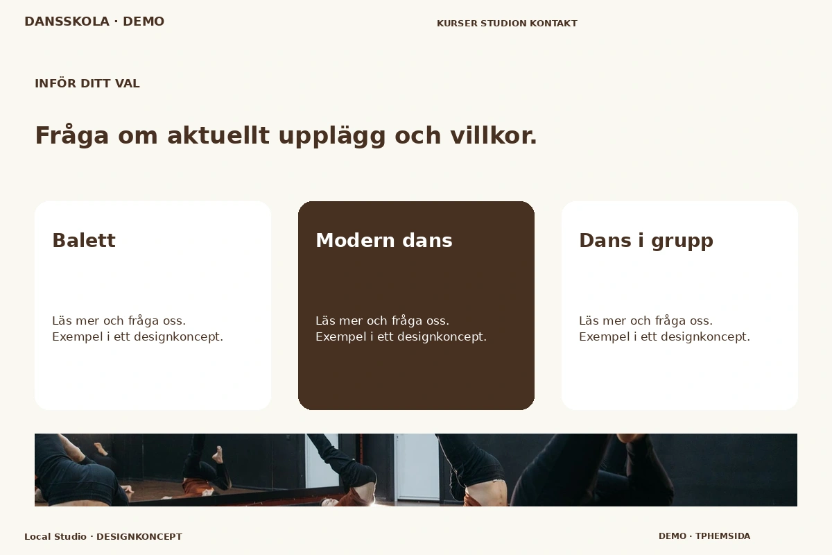 Local Studio – Alternativ & villkor för dansskola