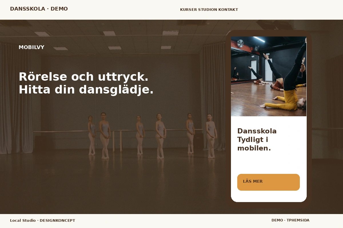 Local Studio – Mobilvy för dansskola