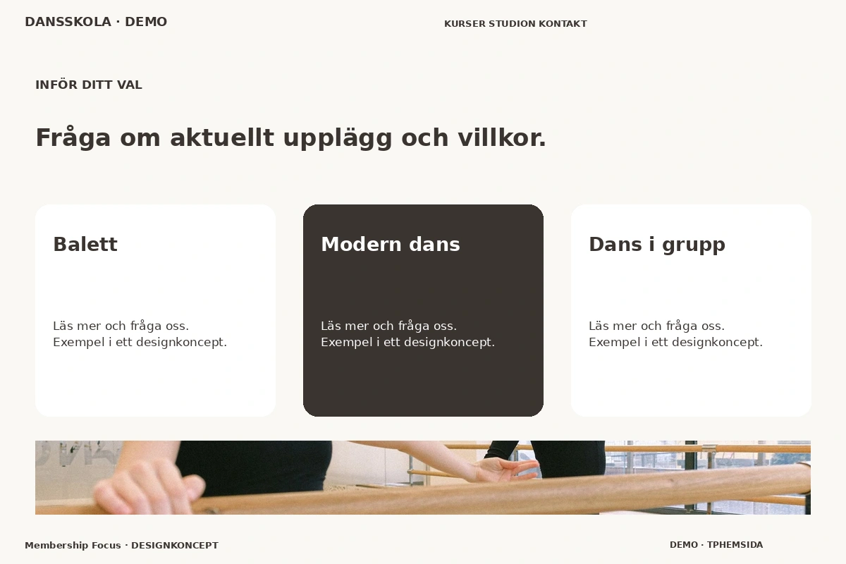 Membership Focus – Alternativ & villkor för dansskola
