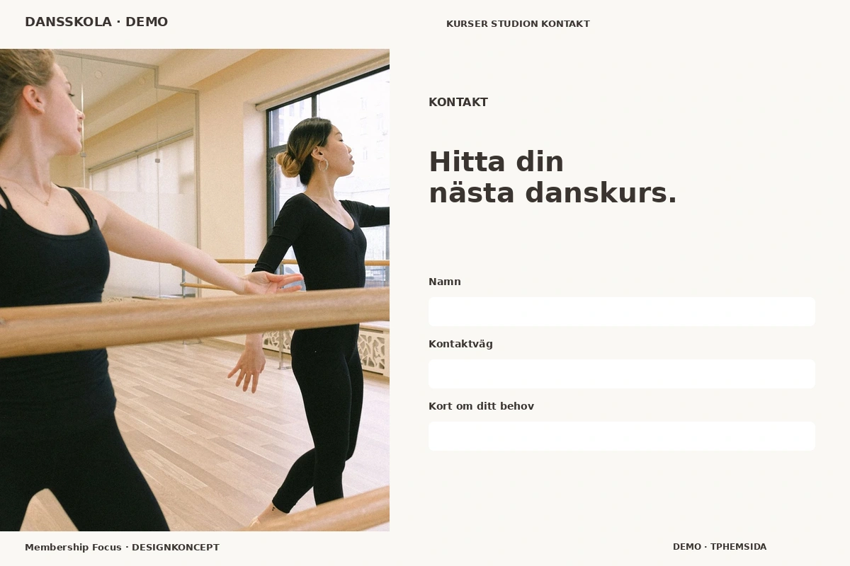 Membership Focus – Kontakt för dansskola